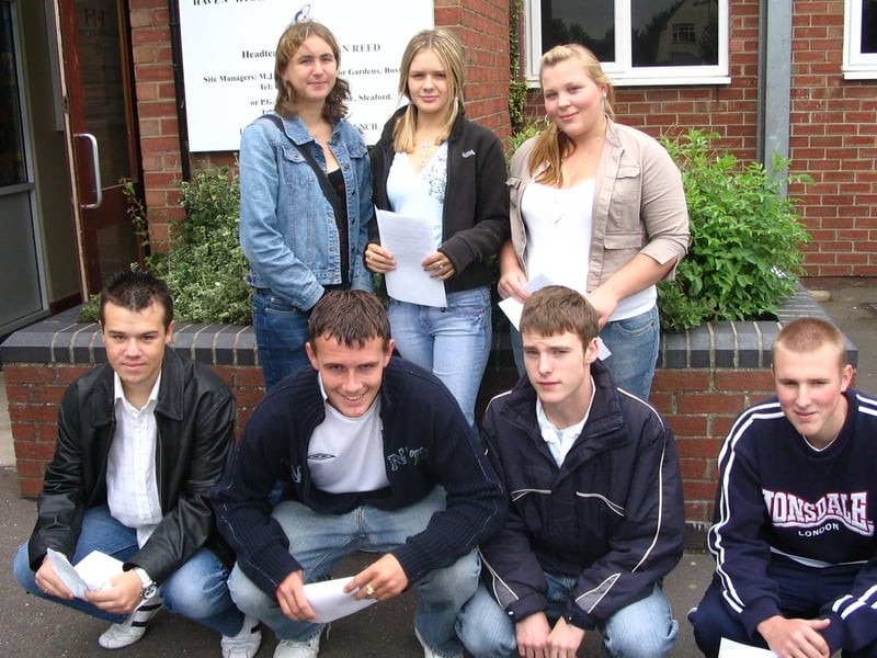 A group collecting their results at Haven High Technology College, Boston.
