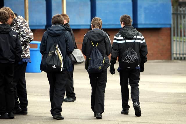 Pupils at Heath Park Business and Enterprise College, Wolverhampton, which has been named England's most improved school, according to league tables.