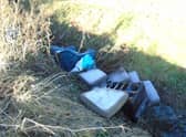 The waste dumped in the ditch on The Drove. Photo: NKDC
