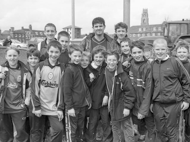 Youngsters from Boston Grammar School taking part in a sponsored walk from Kirton Marsh back to the Rowley Road site. Funds from the event - which also involved teachers, governors and parents - went towards school refurbishments. One lucky participant won a mountain bike.