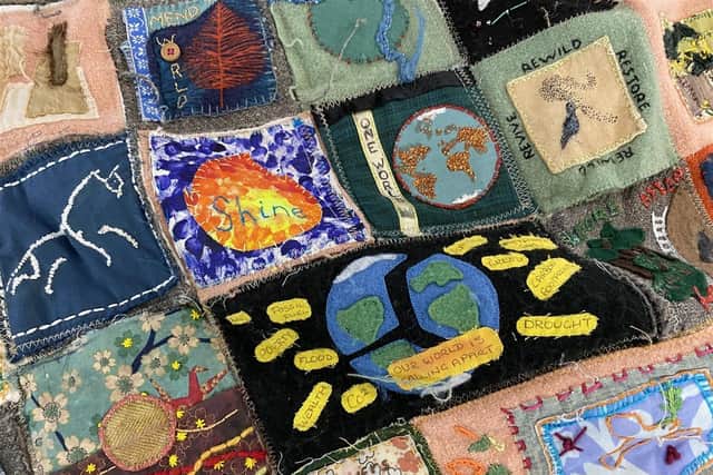 A close up of some of the patchwork.