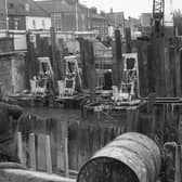 Work on Bargate Bridge, in Boston, in June 1972.