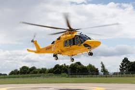 Lincs & Notts Air Ambulance lands at HQ