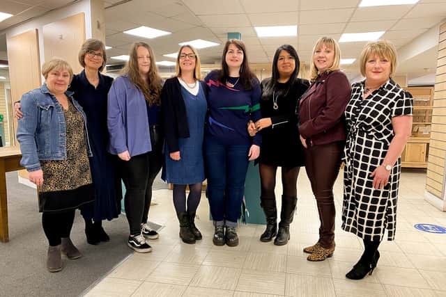 The ladies of Even & Ranswhaw pose for one last portrait.
Di Reeson, Jo Demery, Sky Blakey, Annie ooney, Louise Lingard-Cook, Sandra Braithwaite, Jacqueline Limm and Helen Kennedy. Photo Chris Frear