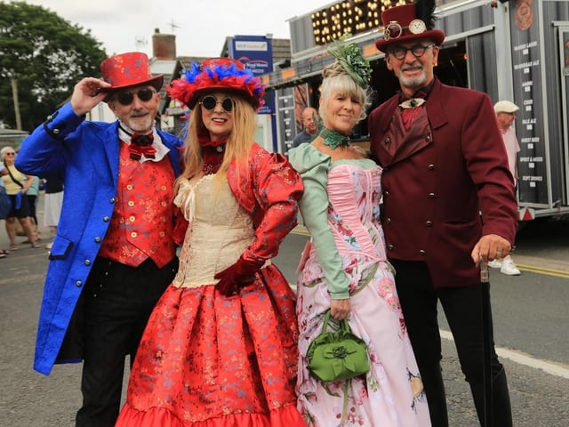 Dressed for the occasion is this eyecatching quartet.