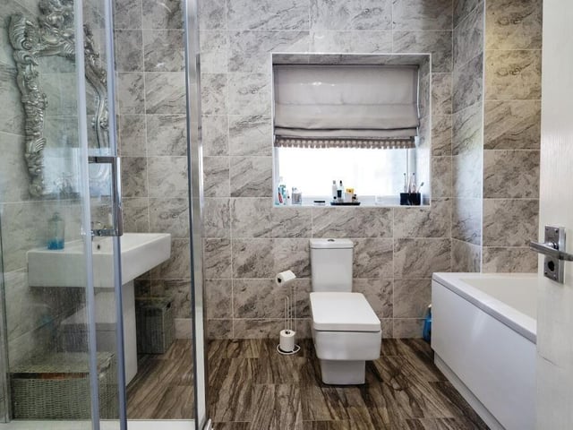 The bathroom.