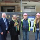 From right to left, Andew Wooton with daughter Emogene, wife Jane, Coun Lesley Rollings, deputy leader of West Lindsey District Council and Coun Trevor Young, leader of West Lindsey District Council.