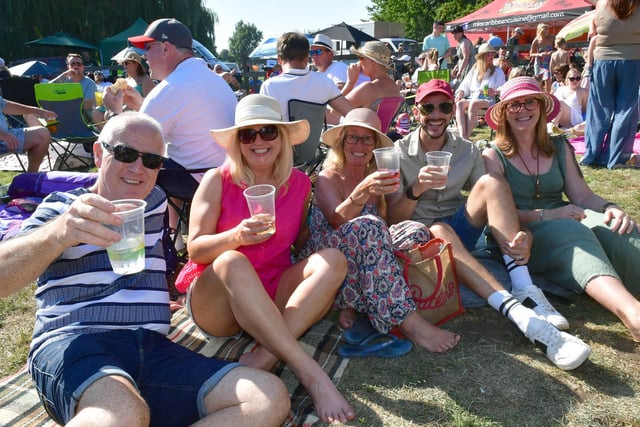 All smiles (from left)  Mark Shaw, Debbie Cumberworth, Helen Kennedy, David Young, Julie Croft of Skegness