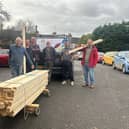 Handover of wood from The Orchards to Grantham Men’s Shed
