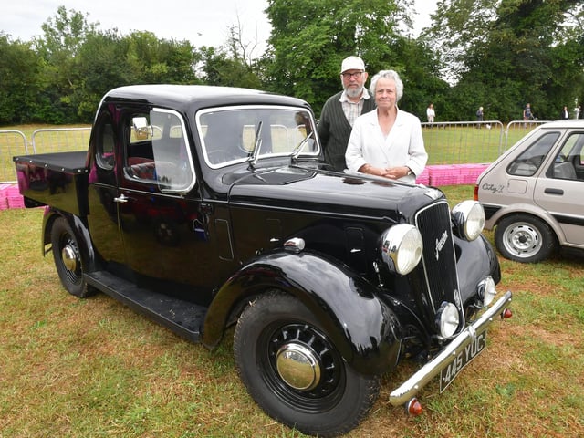 Linda and Barry Holden, of Brothertoft, with their 1937 Austin 10 Pick-up.