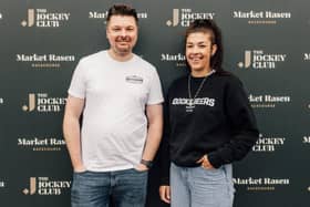 MD Paul Savage and Meg Thompson of Docks Brewery, looking forward to the collaboration with Market Rasen racecourse.