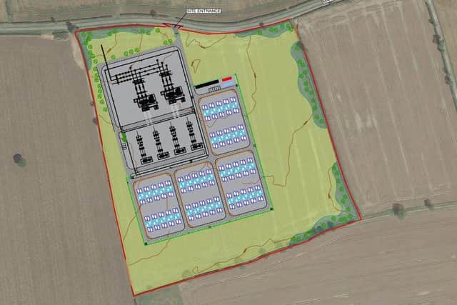 The plans for battery energy storage system on Marton Lane, Willingham by Stow, West Lindsey