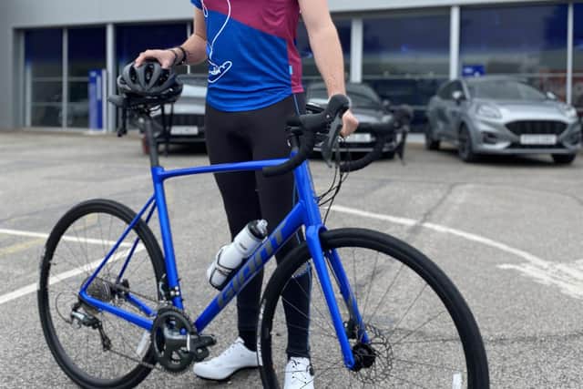 Harry Alcock will be cycling 75 miles