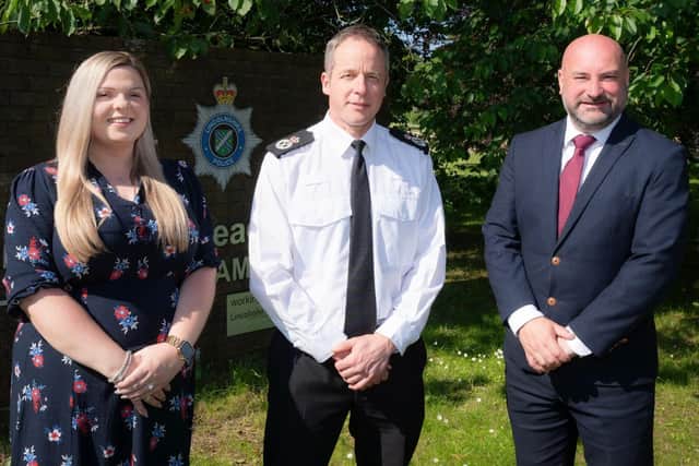 Deputy PCC Sara Jayne Munton, Chief Constable Paul Gibson and PCC Marc Jones | Photo: Submitted