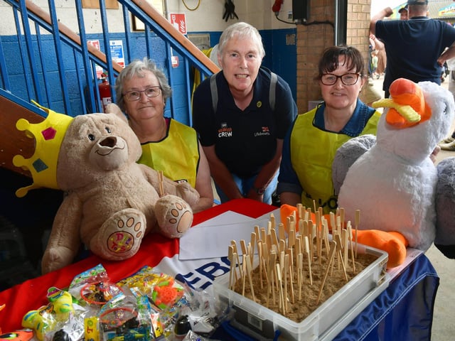 RNLI volunteers manning a stall are (from left) Mary Stennett, Gill Simpson and Paula Stennett.