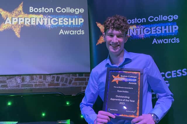 Outstanding Apprentice of the Year Ryan Hobbs.