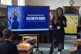 Apprentice finalist Kathryn Burn at Boston Grammar School.