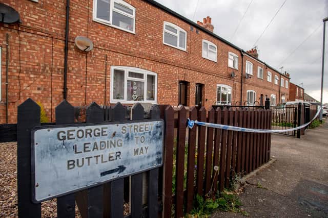 Scene of the double deaths in George Street, Sleaford.