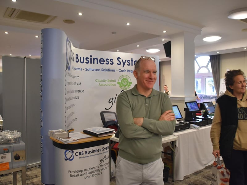 Chair of the Skegness area Business Chamber Paul McCooey looking happy at the turnout for East Lincs Expo 2025.