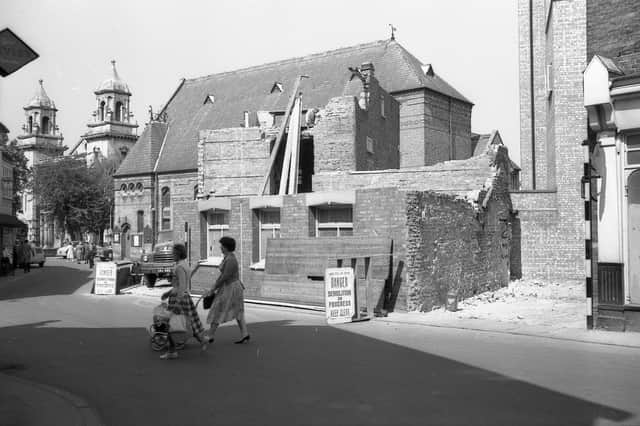 The scene of the work in New Street.