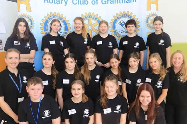 Some of the Sir William Robertson Academy students and staff who took part in the Rotary Club Swimarathon.