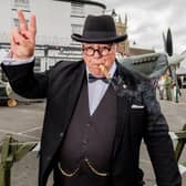 Barry Noble as Winston Churchill at the Alford 1940s Weekend.