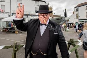 Barry Noble as Winston Churchill at the Alford 1940s Weekend.