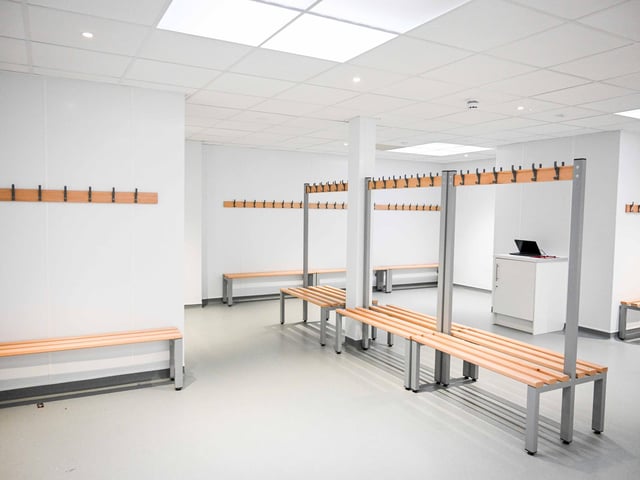 The new changing rooms at Kirton Academy.