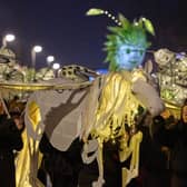 'Pegasus' leads the lantern Spilsby Light Night 2025 procession.