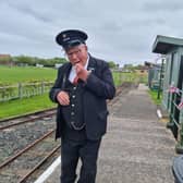 All aboard - volunteer Chris Bates of the Lincolnshire Light Railway.