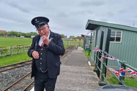 All aboard - volunteer Chris Bates of the Lincolnshire Light Railway.