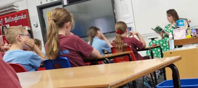 Victoria Atkins as Mareham le Fen's mystery reader.