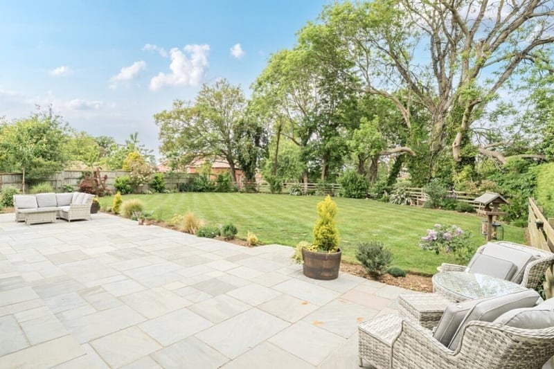 A section of the rear patio and garden.