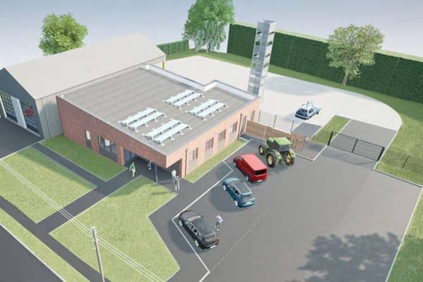 An artist's impression of the approved on-call fire station in Main Road, Leverton.