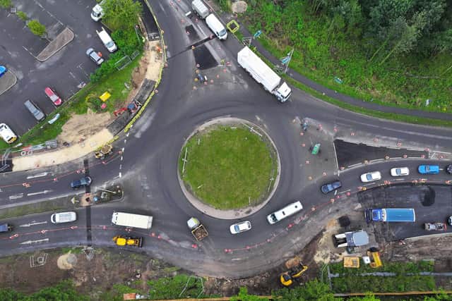 A birds eye view of the ongoing works at Marsh Lane roundabout in Boston.