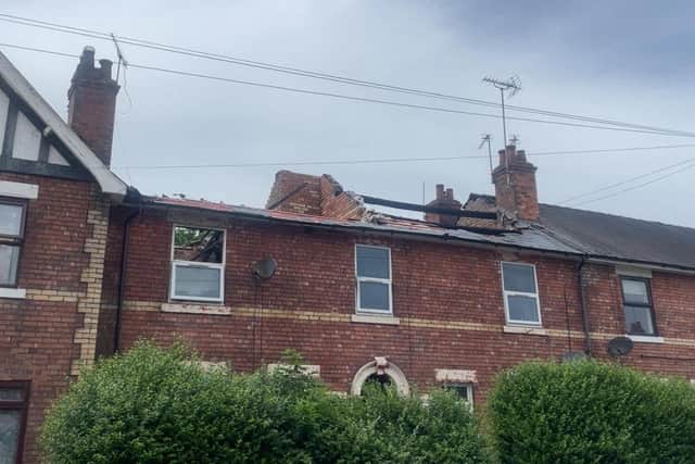 Aftermath of fire caused by a vape which exploded at a home on Grey Street, Gainsborough