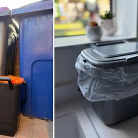 Food waste containers which will be given to every home in Lincolnshire. Credit: Lincolnshire County Council