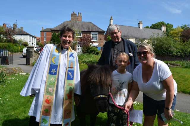 Wonky the miniature Shetland was one of those attending the special  pet service at Caistor Church