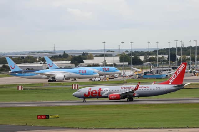 Planes at Birmingham Airport, today (Tuesday, August 29). Airports have warned disruption will continue into today despite the air traffic control glitch being fixed. Photo: SWNS