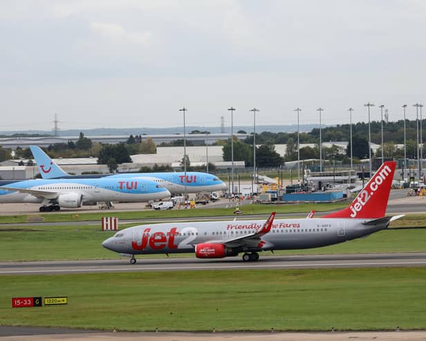 Planes at Birmingham Airport, today (Tuesday, August 29).  Airports have warned disruption will continue into today despite the air traffic control glitch being fixed. Photo: SWNS