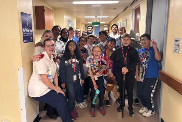 Pilgrim Hospital, Boston, playing host to pupils from Tower Road Academy for World Book Day.