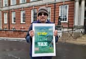Saxilby farmer Ian Willox outside Lincolnshire County Hall, marking a day of protest by farmers