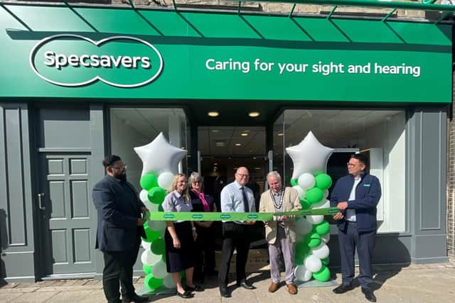 Mayor of Sleaford, Councillor Anthony Brand, officially opens new Specsavers Sleaford store