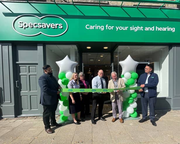 Mayor of Sleaford, Councillor Anthony Brand, officially opens new Specsavers Sleaford store