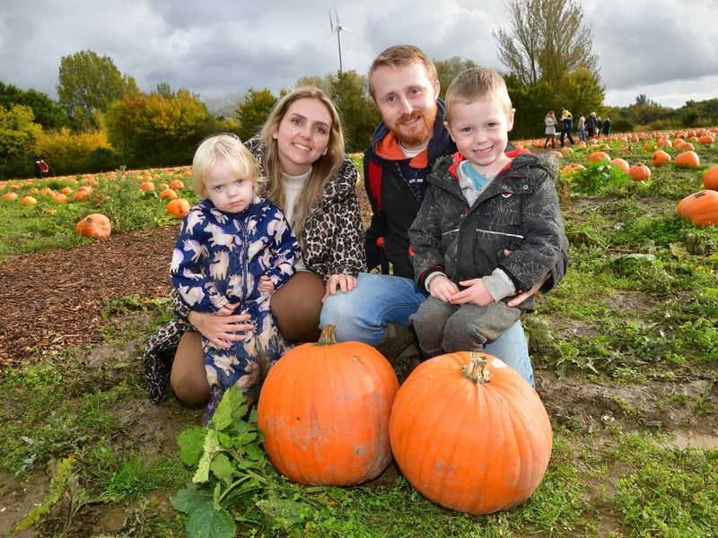 Vicky and Tom Revell, of Louth, with Octavia, two, and Oscar, four.