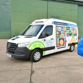 Operations Director, Richard Humphrey with the new multi-temperature van following a £25,000 Comic Relief donation.