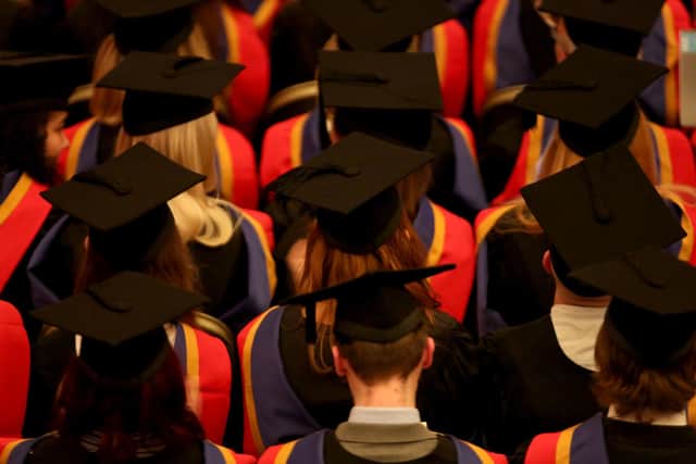 File photo dated 19/10/2015 of a general view of a graduation ceremony at University Campus Suffolk in Ipswich. An over-reliance on tuition fees from overseas students - especially those from a single country such as China - is a financial risk for English universities, the higher education watchdog has warned. Issue date: Thursday May 18, 2023.