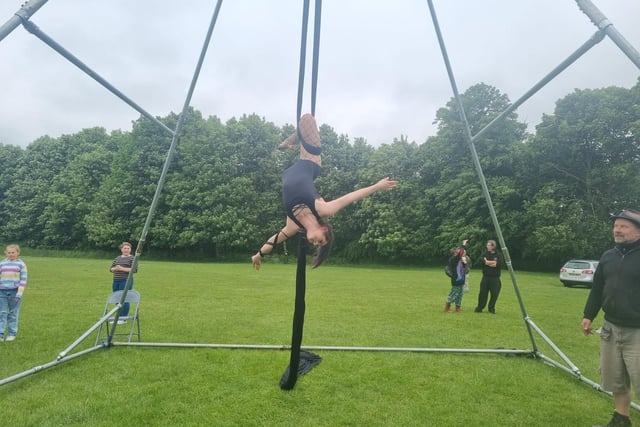 Circus performers entertained at the Spilsby Picnic in the Park