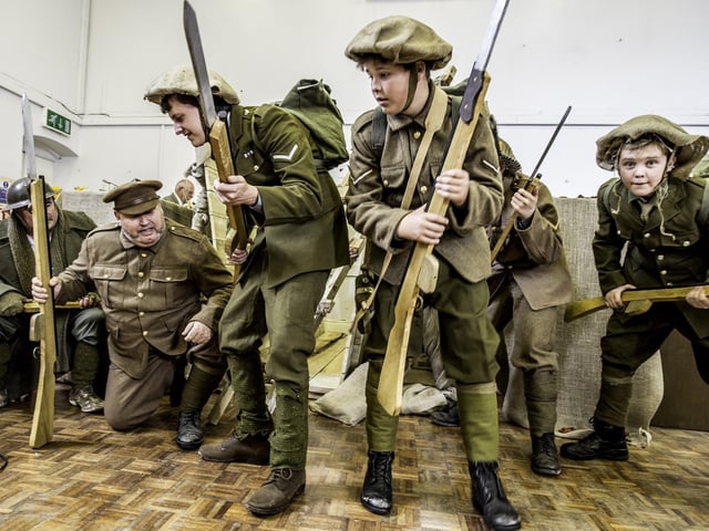 Members of Horncastle Theatre Group performing at the town’s Stanhope Hall, as part of an event held to mark the 100th anniversary of the First World War. The commemorations attracted more than 1,000 visitors.