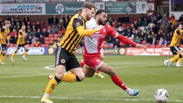 Boston United picked up an impressive point at Kidderminster Harriers. Pic Chris Bray.